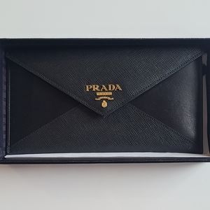 SOLD! Prada Saffiano Envelope Wallet Excellent Condition Black